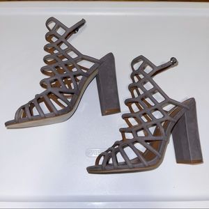 Steve Madden Skales Nubuck Cage block heel Sandals